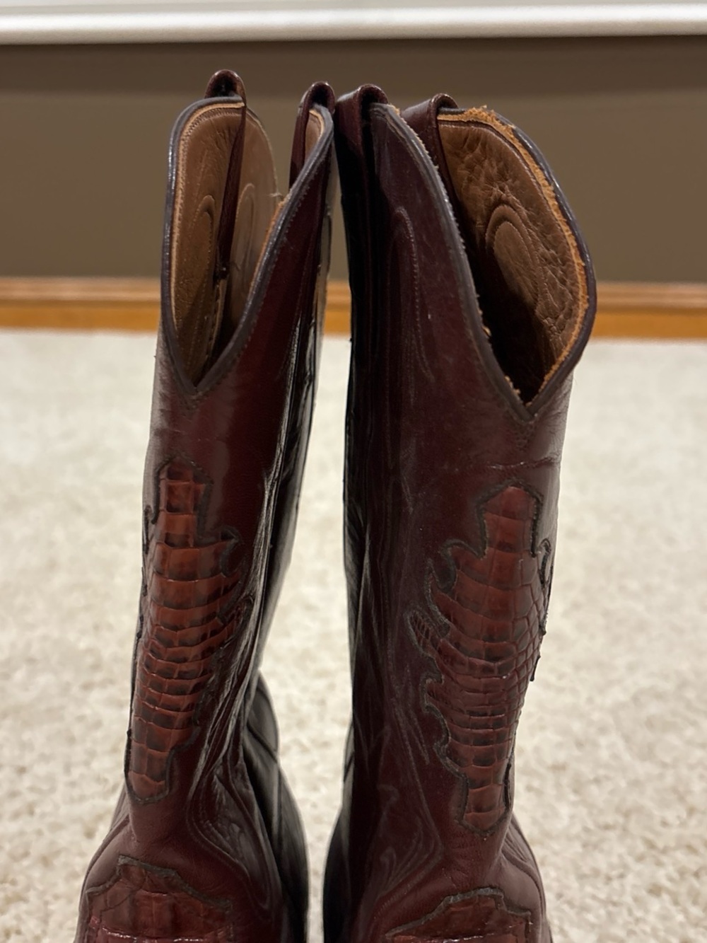 VTG Black Jack Handmade Brown Exotic Caiman Leather Western Boots Men’s 10.5 D - Picture 6 of 10